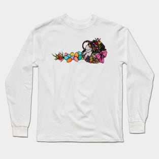 Watercolor Easter Bunny in a Nest Long Sleeve T-Shirt